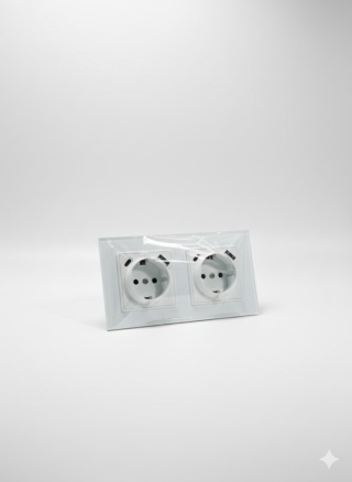 CNBINGO JFGM2 podwójne gniazdo USB – szklane 2 x (typ C i USB-A maks. 2,1 A) NOWY